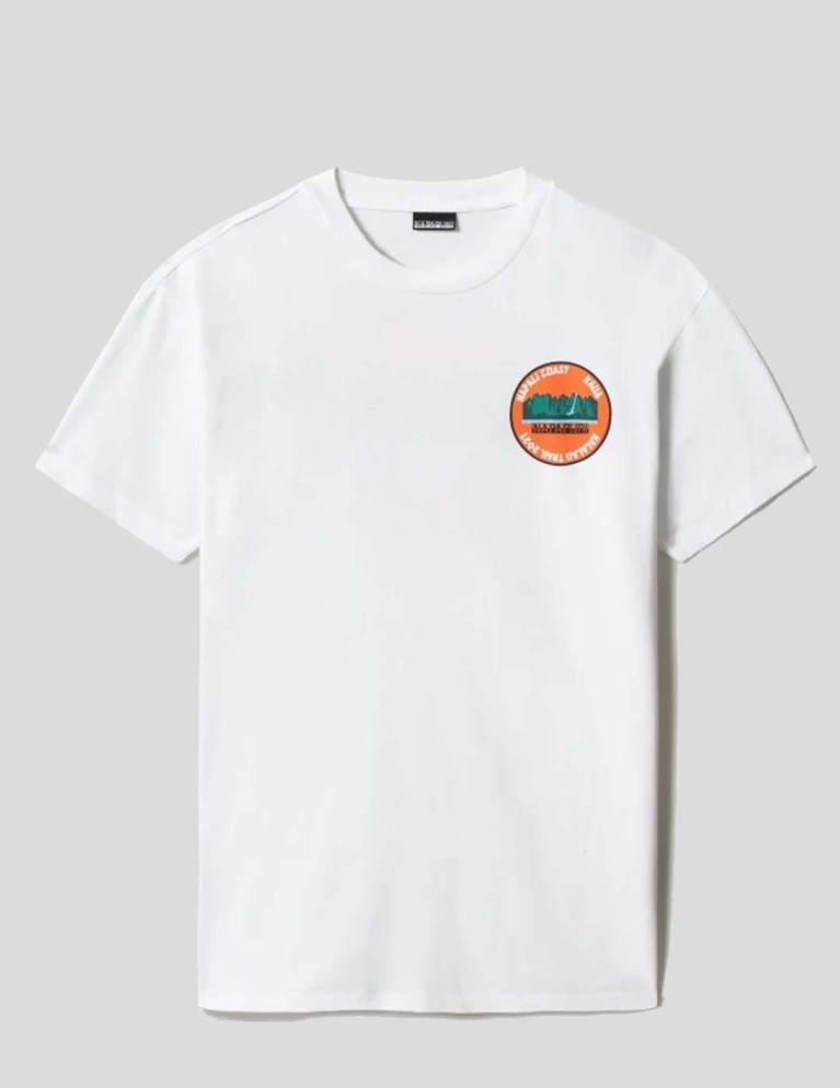 NAPAPIJRI T-shirt alhoa grafica tee f4m bianco